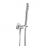 Aqua Round Brushed Nickel Hand Shower Rail with Handheld Shower